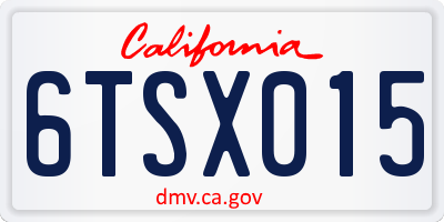 CA license plate 6TSX015