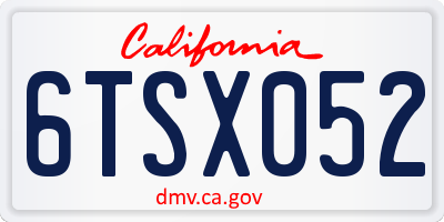 CA license plate 6TSX052