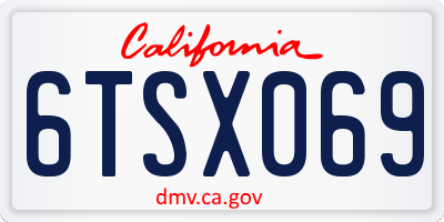 CA license plate 6TSX069