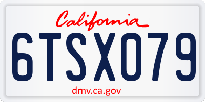 CA license plate 6TSX079