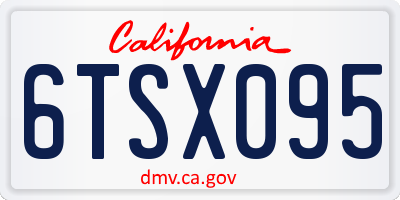 CA license plate 6TSX095