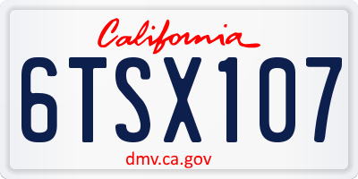 CA license plate 6TSX107