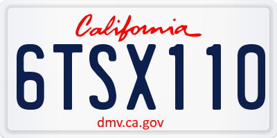 CA license plate 6TSX110
