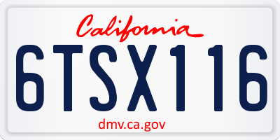 CA license plate 6TSX116