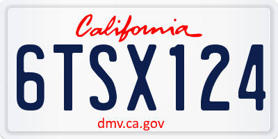 CA license plate 6TSX124