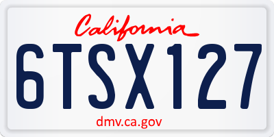 CA license plate 6TSX127