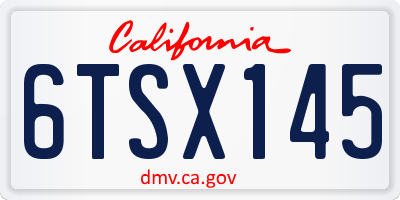 CA license plate 6TSX145