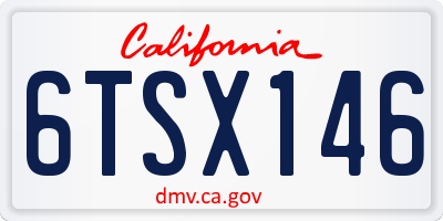 CA license plate 6TSX146