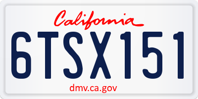 CA license plate 6TSX151