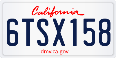 CA license plate 6TSX158