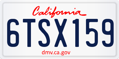 CA license plate 6TSX159