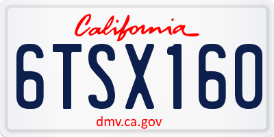 CA license plate 6TSX160