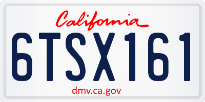 CA license plate 6TSX161