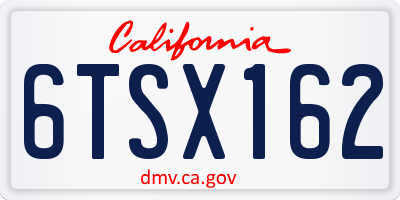 CA license plate 6TSX162