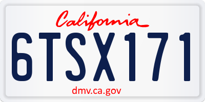 CA license plate 6TSX171