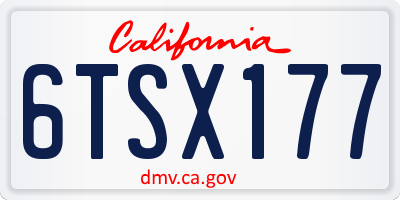 CA license plate 6TSX177