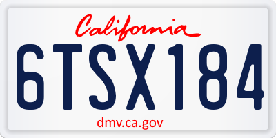 CA license plate 6TSX184