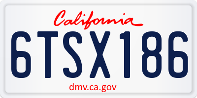 CA license plate 6TSX186