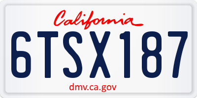 CA license plate 6TSX187