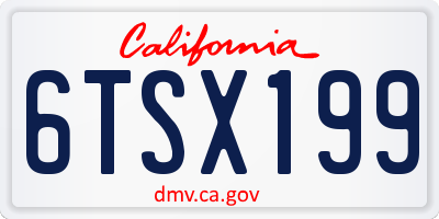 CA license plate 6TSX199