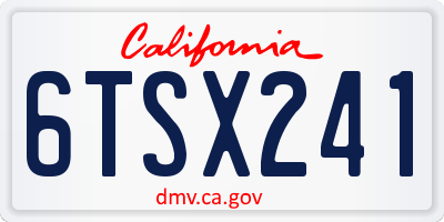 CA license plate 6TSX241