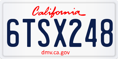 CA license plate 6TSX248