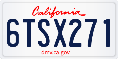 CA license plate 6TSX271