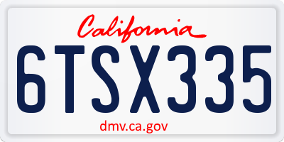 CA license plate 6TSX335