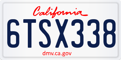 CA license plate 6TSX338