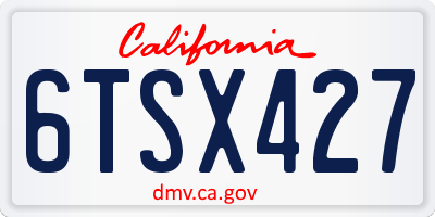 CA license plate 6TSX427
