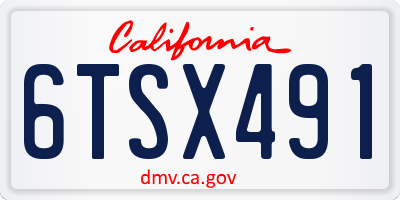 CA license plate 6TSX491
