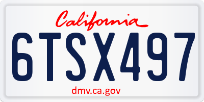 CA license plate 6TSX497