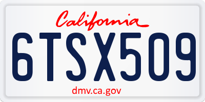 CA license plate 6TSX509