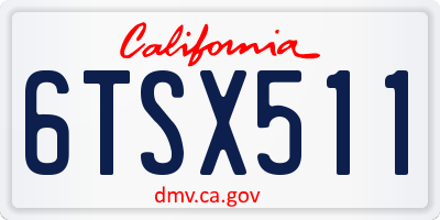 CA license plate 6TSX511