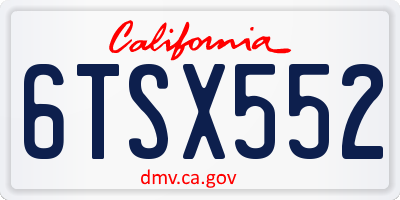 CA license plate 6TSX552