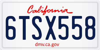 CA license plate 6TSX558