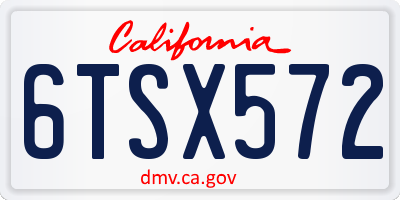 CA license plate 6TSX572
