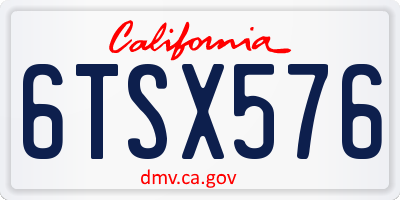 CA license plate 6TSX576