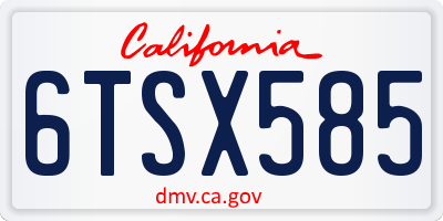 CA license plate 6TSX585