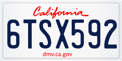 CA license plate 6TSX592