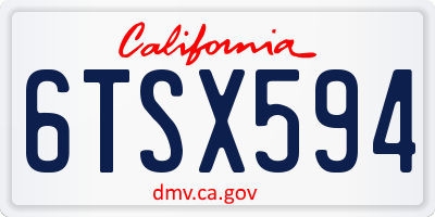 CA license plate 6TSX594