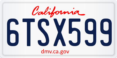 CA license plate 6TSX599