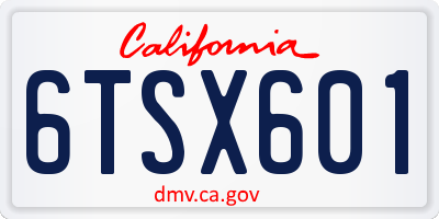 CA license plate 6TSX601