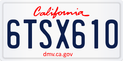 CA license plate 6TSX610