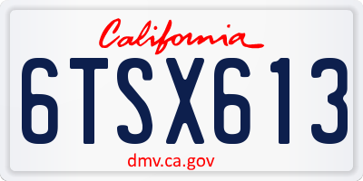 CA license plate 6TSX613