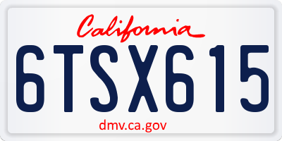 CA license plate 6TSX615