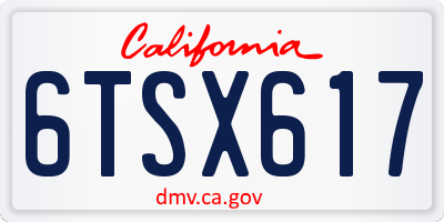 CA license plate 6TSX617