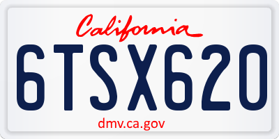 CA license plate 6TSX620