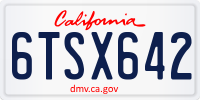 CA license plate 6TSX642