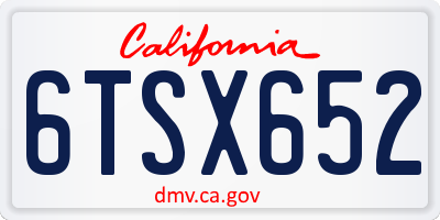 CA license plate 6TSX652